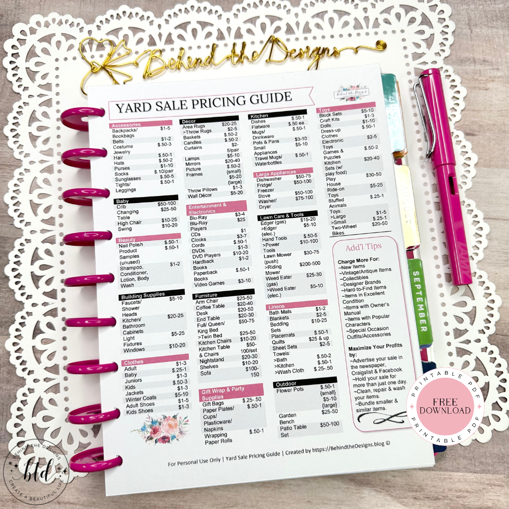 How to Host a Successful Yard Sale + Pricing Guide Printable