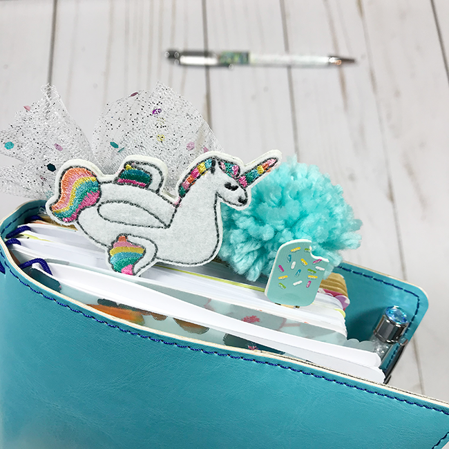 Unicorn Travelers Notebook Planner Top View Planner Paperclips | Behind the Designs