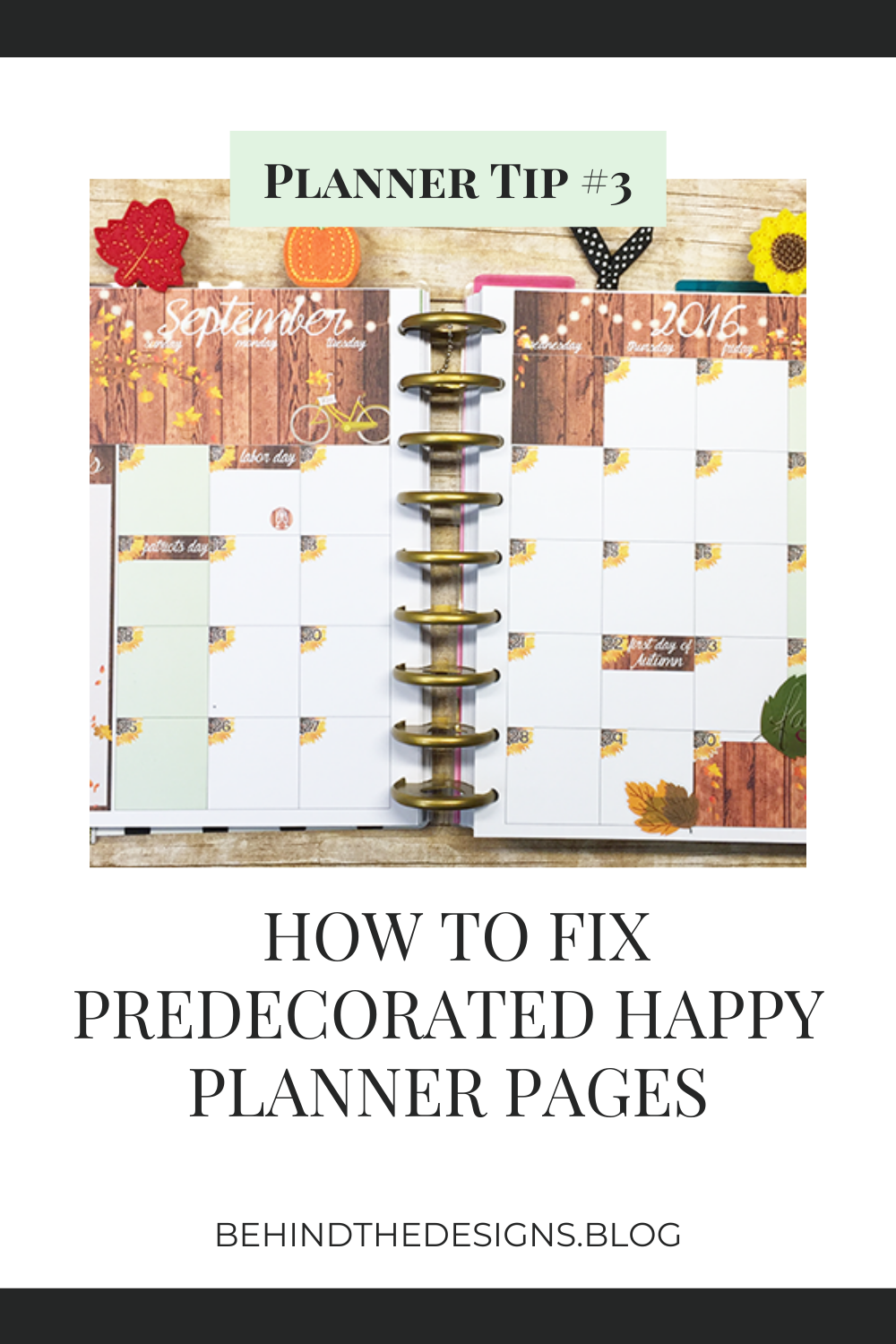How to Fix Pre-Decorated Happy Planner Pages
