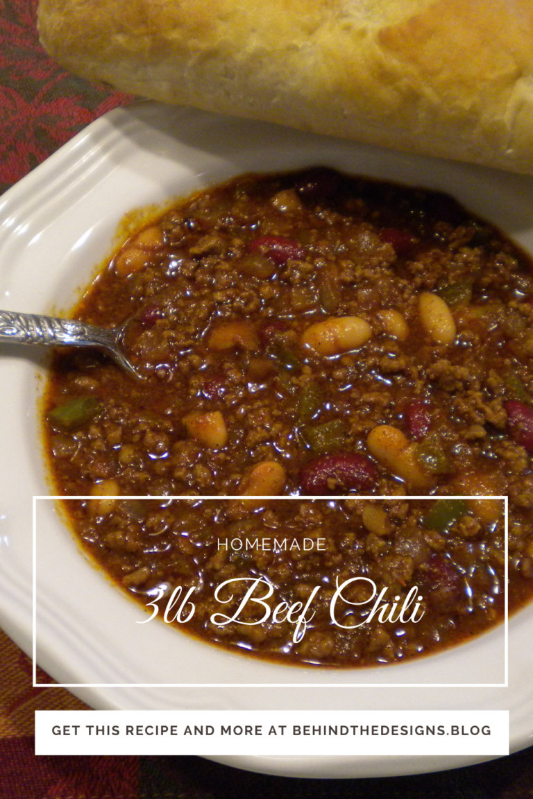 Hearty 3lb Beef Chili with Bread | Behind the Designs Blog