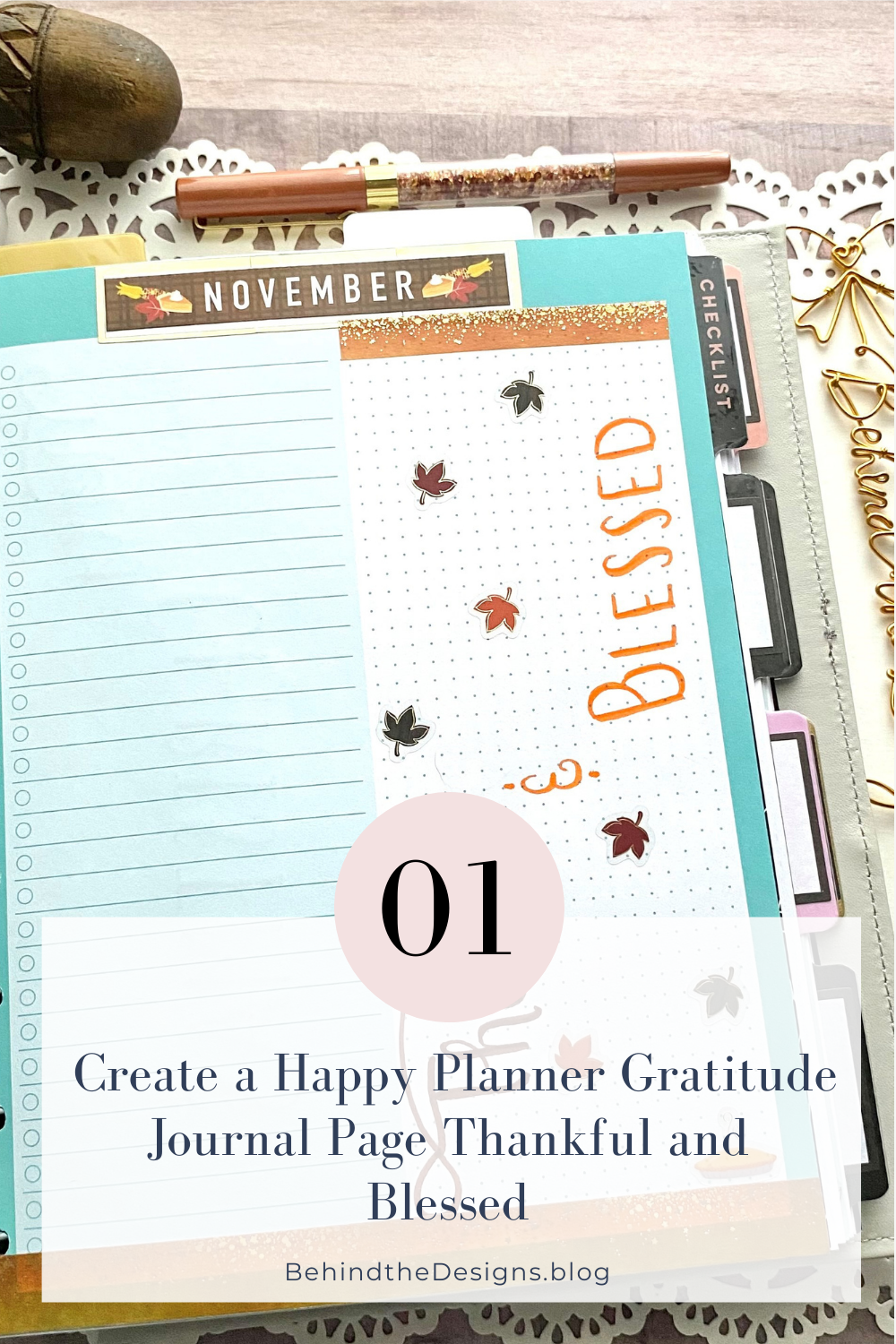 Create A Happy Planner Gratitude Journal Page