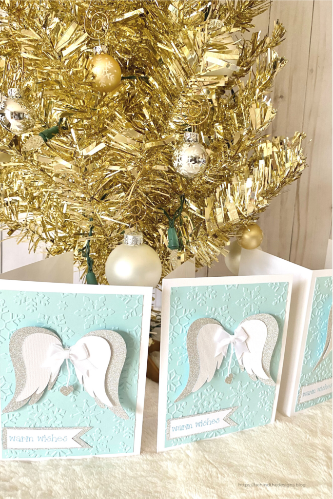 DIY Angel Christmas Cards Using Cricut and Embossing Folder