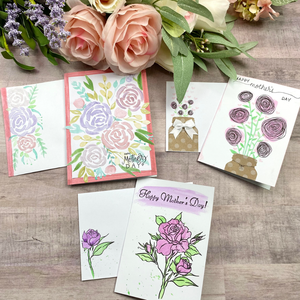 3 Easy DIY Watercolor Bouquet Mother’s Day Cards