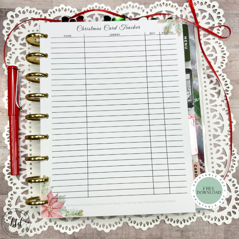 Christmas Card Tracker Tips + Free Printable