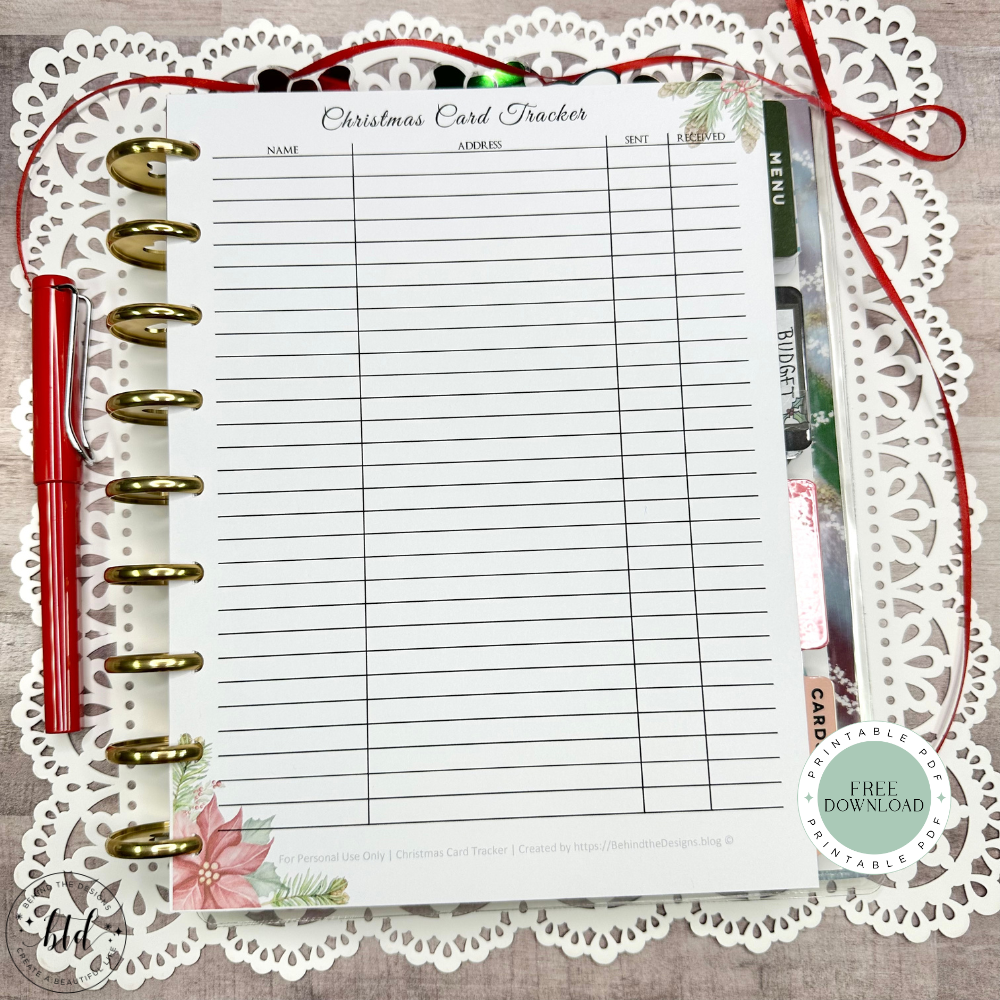 Christmas Card Tracker Tips + Free Printable