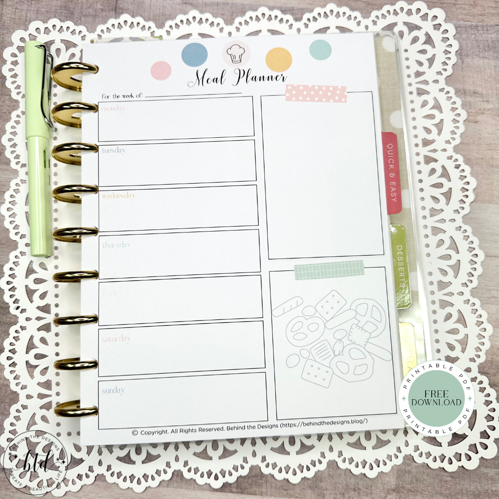 6 Weekly Meal Planner Worksheets + Free Printable