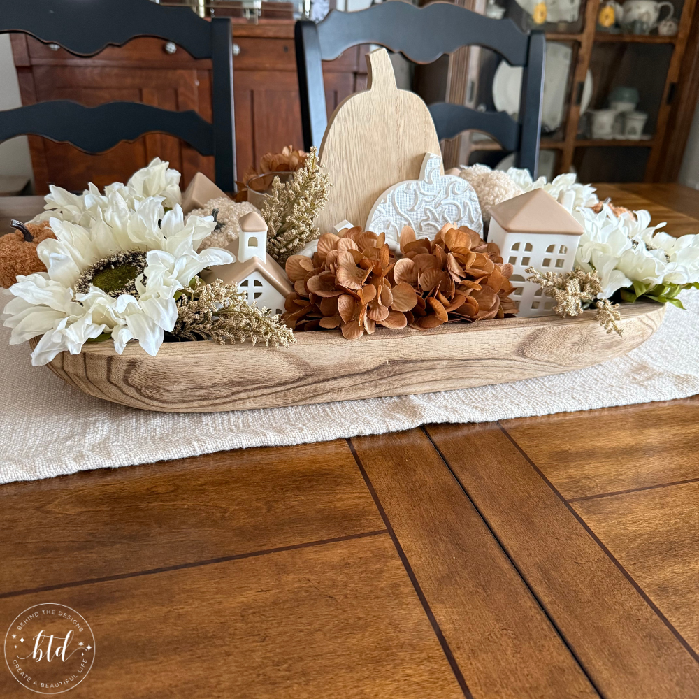 Fall Dough Bowl Centerpiece Idea For A Cozy Autumn Table