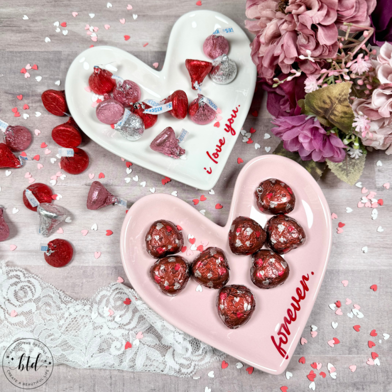 DIY Cricut Valentine’s Day Heart Shaped Candy Dish