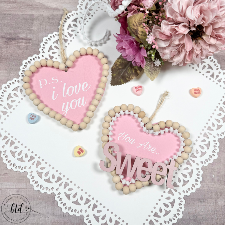 DIY Valentine’s Day Wood Heart Decor Using Cricut