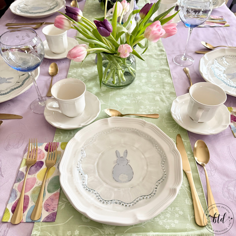 Create A Serene Easter Tablescape Using Lavender and Pale Green